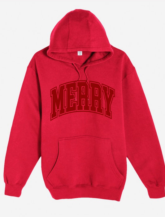 merry hoodie- red